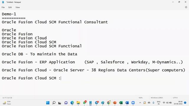 Oracle Fusion SCM Cloud Training & Placement Demo-1(+91 8885589062) смотреть онлайн