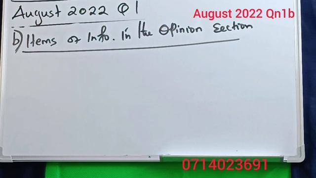 Auditing and assurance (August 2022 Question 1b) смотреть онлайн