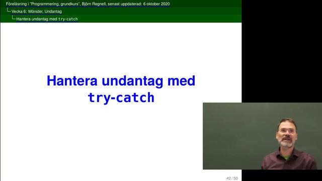 Programmering, vecka 6 del 4: undantag смотреть онлайн