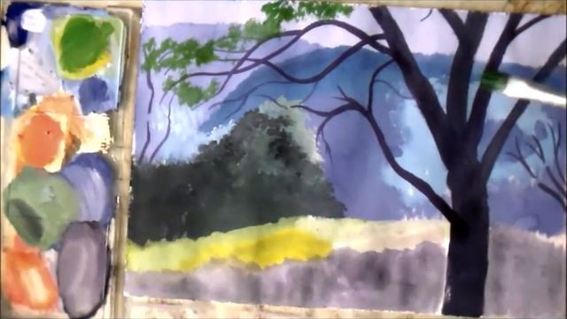 Квк нарисовать пейзаж с цветущими садами /Как нарисовать дерево смотреть онлайн