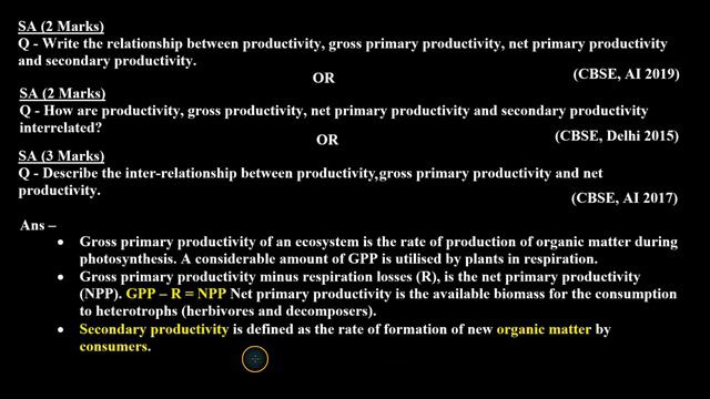 Write the relationship between productivity, gross primary productivity, net primary productivity.. смотреть онлайн