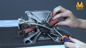 Меняем угольные щетки электрического двигателя стиральной машины.