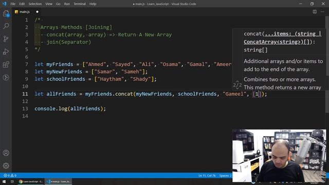 Learn JavaScript In Arabic 2021 - #046 - Joining Arrays смотреть онлайн