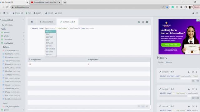 SQL COUNT Distinct смотреть онлайн