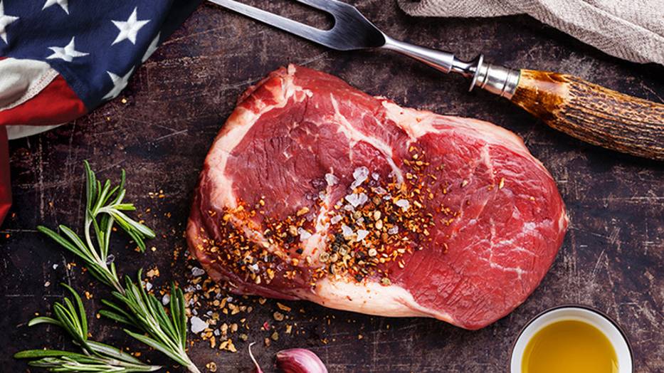 Как готовят стейк в ресторане Нью-Йорка. Американская уличная еда. смотреть онлайн