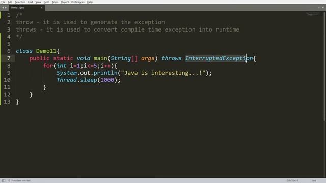 Java Exception Handling - Part-7 (throw and throws with Practical Demo) смотреть онлайн