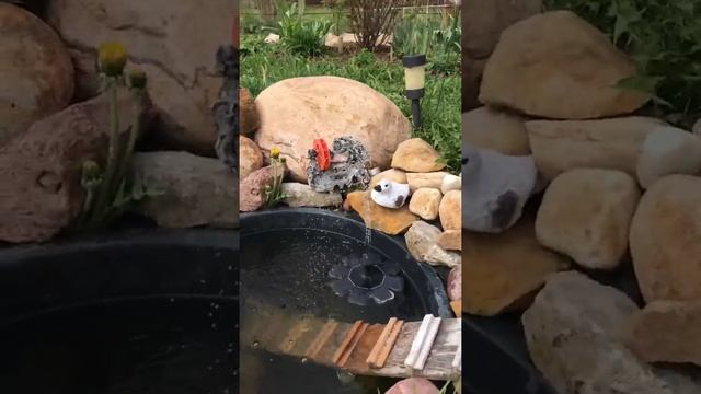 Маленький дачный прудик с фонтаном на даче смотреть онлайн