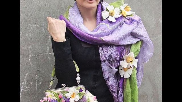 82.Шарфы с цветами.Техника валяния шерсти#цветы#идеи#декор#мода#творчество#Татьяна Аренсбург смотреть онлайн