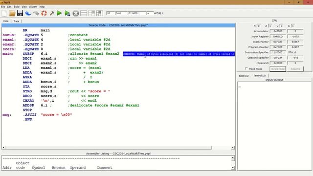 CSC205 Pep/8 Trace Tag Walk Through смотреть онлайн