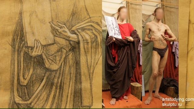 Фигура в драпировках. Обучение рисунку.Фигура. 104 серия. смотреть онлайн