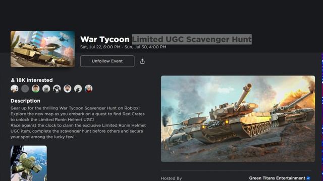 ?Limited UGC Scavenger Hunt In War Tycoon!! | Roblox смотреть онлайн