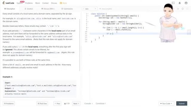 Leetcode 929 - Unique Email Addresses (JAVA, Solution Explain!) смотреть онлайн