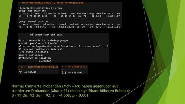 Mann-Whintey-U-Test berichten - R-Output смотреть онлайн