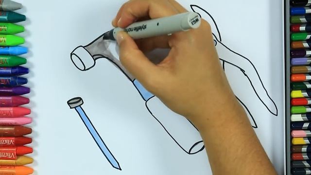 как рисовать молоток ? | Рисование и раскраска | раскраска | раскраски | Как рисовать и цвет смотреть онлайн
