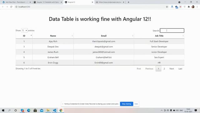 Angular 12 Data Table Working Demo смотреть онлайн