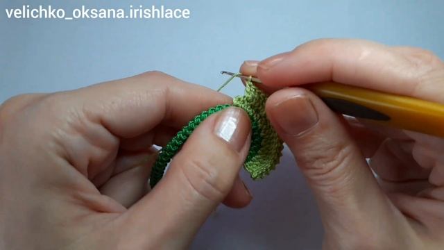 Завиток с наклоном влево для ирландского кружева. Irish lace. смотреть онлайн