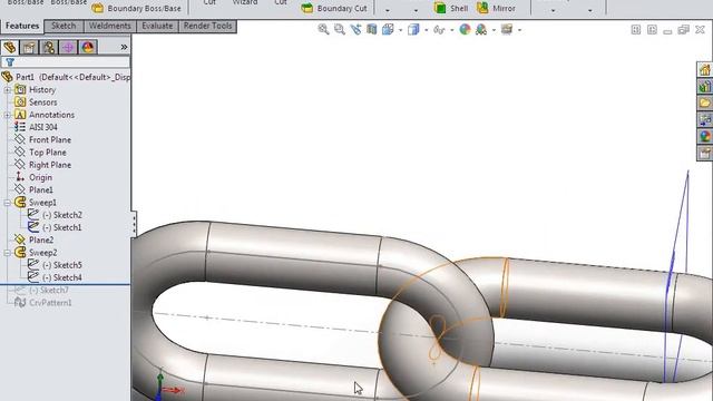 SOLIDWORKS EASY ROUND CHAIN MAKING IN 3D #SOLIDWORKS #SOLIDEDGE # AUTOCAD #3D #SPECIAL смотреть онлайн