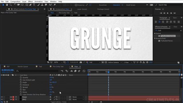 Мультяшный гранжевый текст в After Effects (Grunge Cartoon Title Text in After Effects) смотреть онлайн