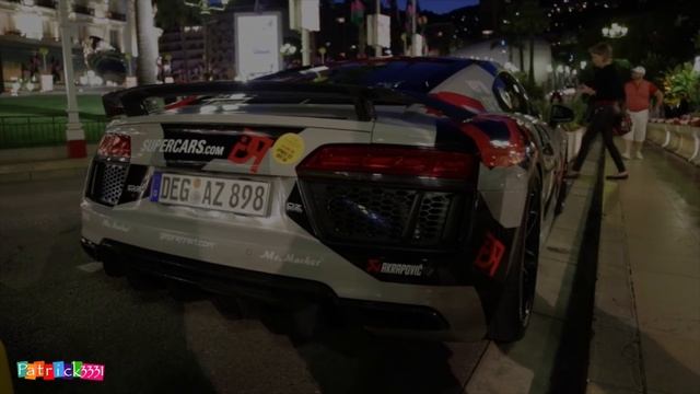 2016 Audi R8 V10 Plus - Akrapovič Exhaust - at night - Monaco - Patrick3331 смотреть онлайн