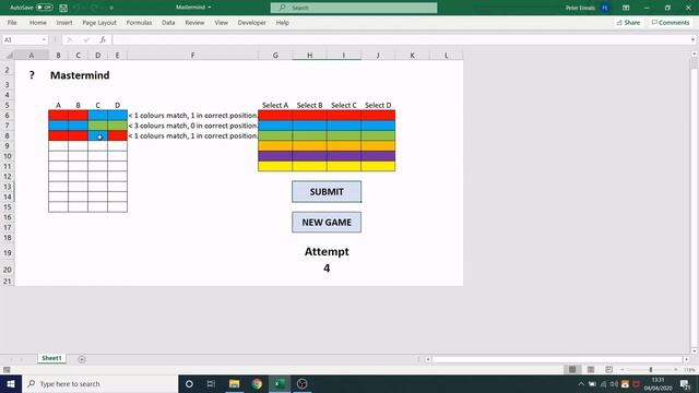 Mastermind | Excel & VBA