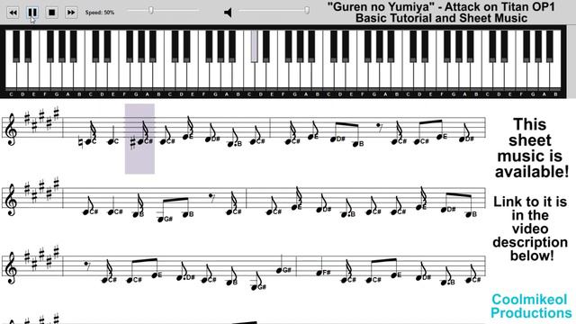 "Guren no Yumiya" Piano Tutorial - Shingeki no Kyojin OP 1 смотреть онлайн
