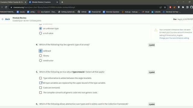 COURSERA : CORE JAVA || JAVA CLASS LIBRARY || WEEK 1 QUIZ 2 ANSWERS смотреть онлайн