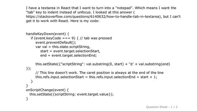 jQuery : Change the cursor position in a textarea with React смотреть онлайн