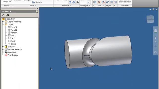 Autodesk Inventor 2010: Tutorial comando Sweep (varredura) | MAPData смотреть онлайн