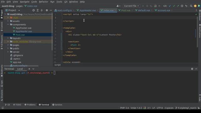 14. Nuxt 3 Tutorial - Styling - The App and Creating Post Component смотреть онлайн