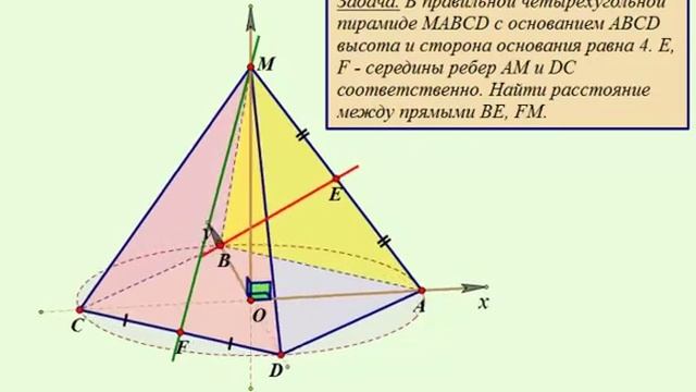 Правильная четырёхугольная пирамида Сторона основания равна высоте Найти расстояние между скрещив смотреть онлайн