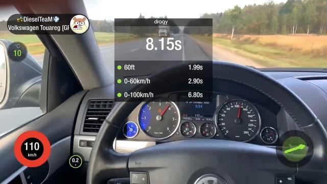 VW Touareg [GP] V6 3.0 TDI • STAGE 1+ • 0-100 км/ч + 402 Метра смотреть онлайн