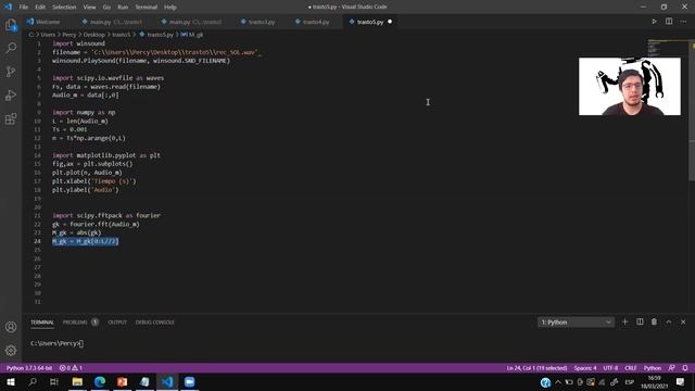 Cómo graficar el espectro de una grabación? | Transformada de Fourier en Python смотреть онлайн