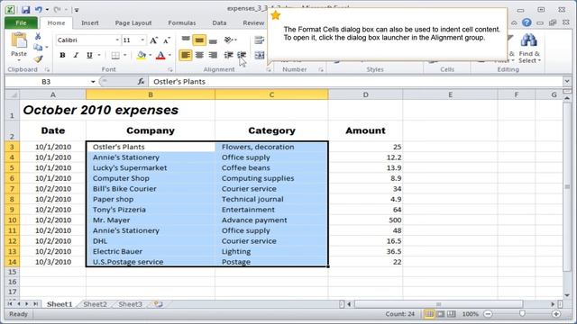 Excel indent: Indenting cell contents смотреть онлайн