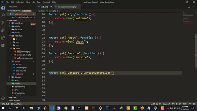#5. How to Make Controller And Get Url Request. #laravel_7 смотреть онлайн