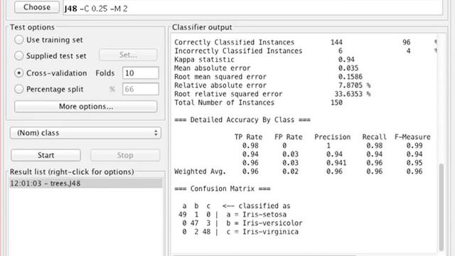 MLP In Weka With Iris Data