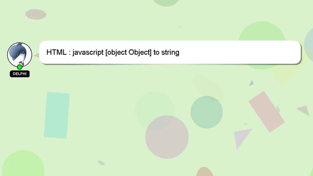 HTML : javascript [object Object] to string смотреть онлайн
