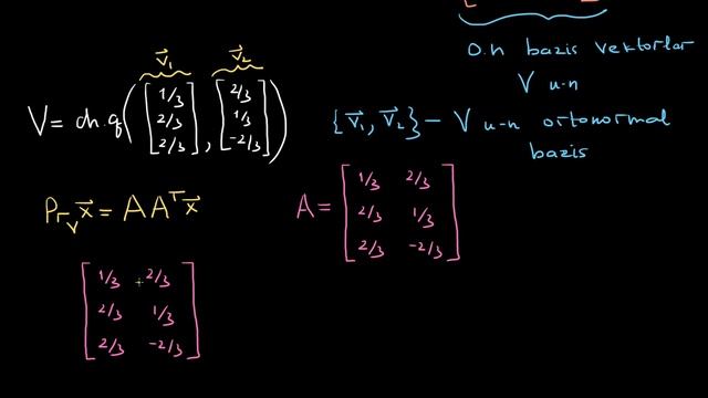 Ortonormal bazis bilan qism fazolarga proyeksiyalarni topishga oid misol | Chiziqli algebra смотреть онлайн