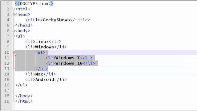 38. Unordered Nested List in HTML (Hindi) смотреть онлайн
