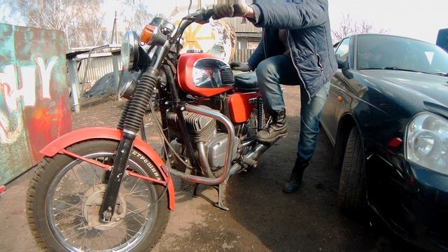 Запуск мотоцикла ЯВА после зимы смотреть онлайн