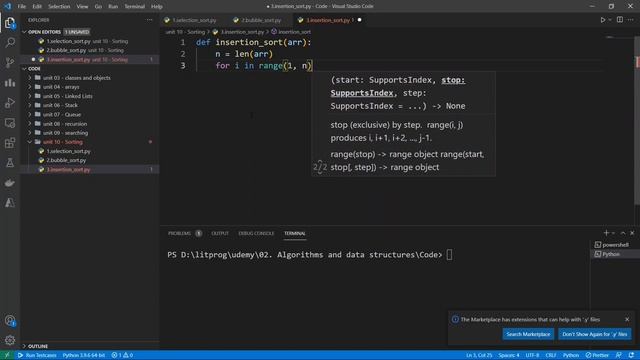 #10.3 Insertion Sort Algorithm شرح смотреть онлайн