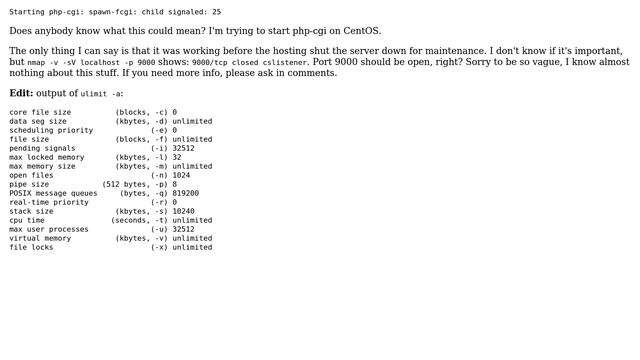 DevOps & SysAdmins: Starting php-cgi: spawn-fcgi: child signaled: 25 смотреть онлайн