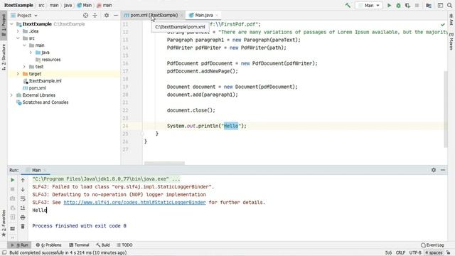 #4 SLF4J Simple Binding : iText Java Tutorial смотреть онлайн