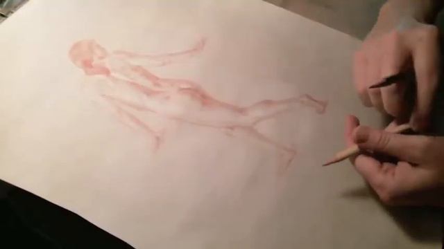 Red Chalk Figure Drawing by Jaime Cooper смотреть онлайн