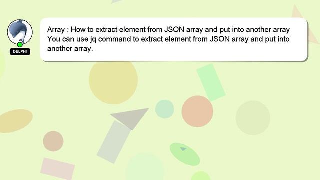 Array : How to extract element from JSON array and put into another array смотреть онлайн