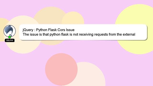 jQuery : Python Flask Cors Issue смотреть онлайн