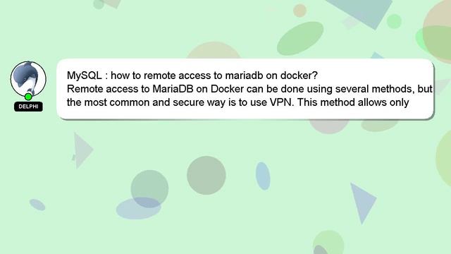 MySQL : how to remote access to mariadb on docker? смотреть онлайн