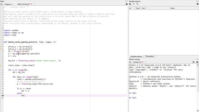 Monte Carlo Options pricing in Python (simple example) смотреть онлайн