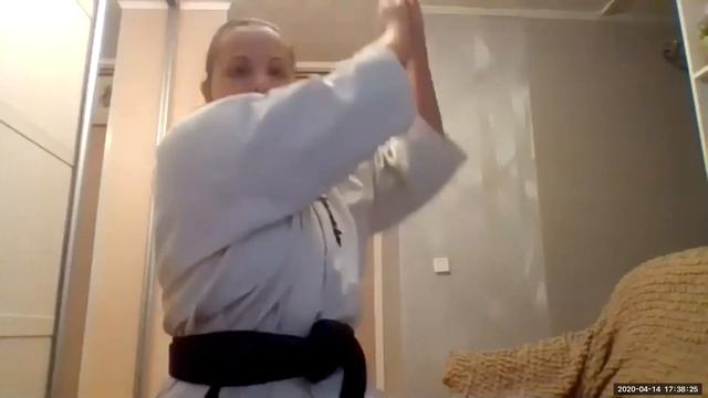 2020 04 14 Кёкусин-онлайн Тренировка 23 Цикл с Анастасией Дёминой