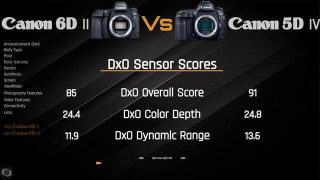 Camera Comparison : Canon 6D Mark II vs Canon 5D Mark IV смотреть онлайн