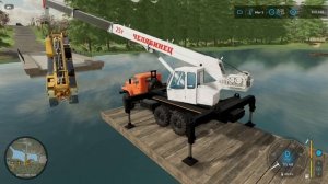 САМОЕ ЭПИЧНОЕ СПАСЕНИЯ КРАНА ИЗ РЕКИ - Farming Simulator 22 по сети